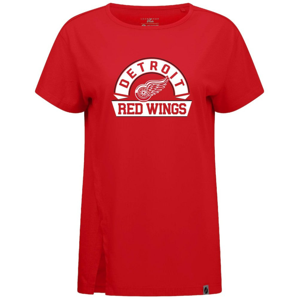 Detroit Red Wings Levelwear Women's Influx Banner Arch T-Shirt On Sale