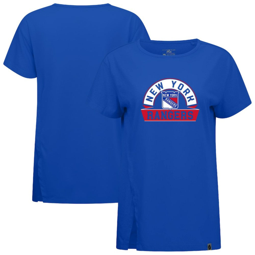 New York Rangers Levelwear Women's Influx Banner Arch T-Shirt On Sale