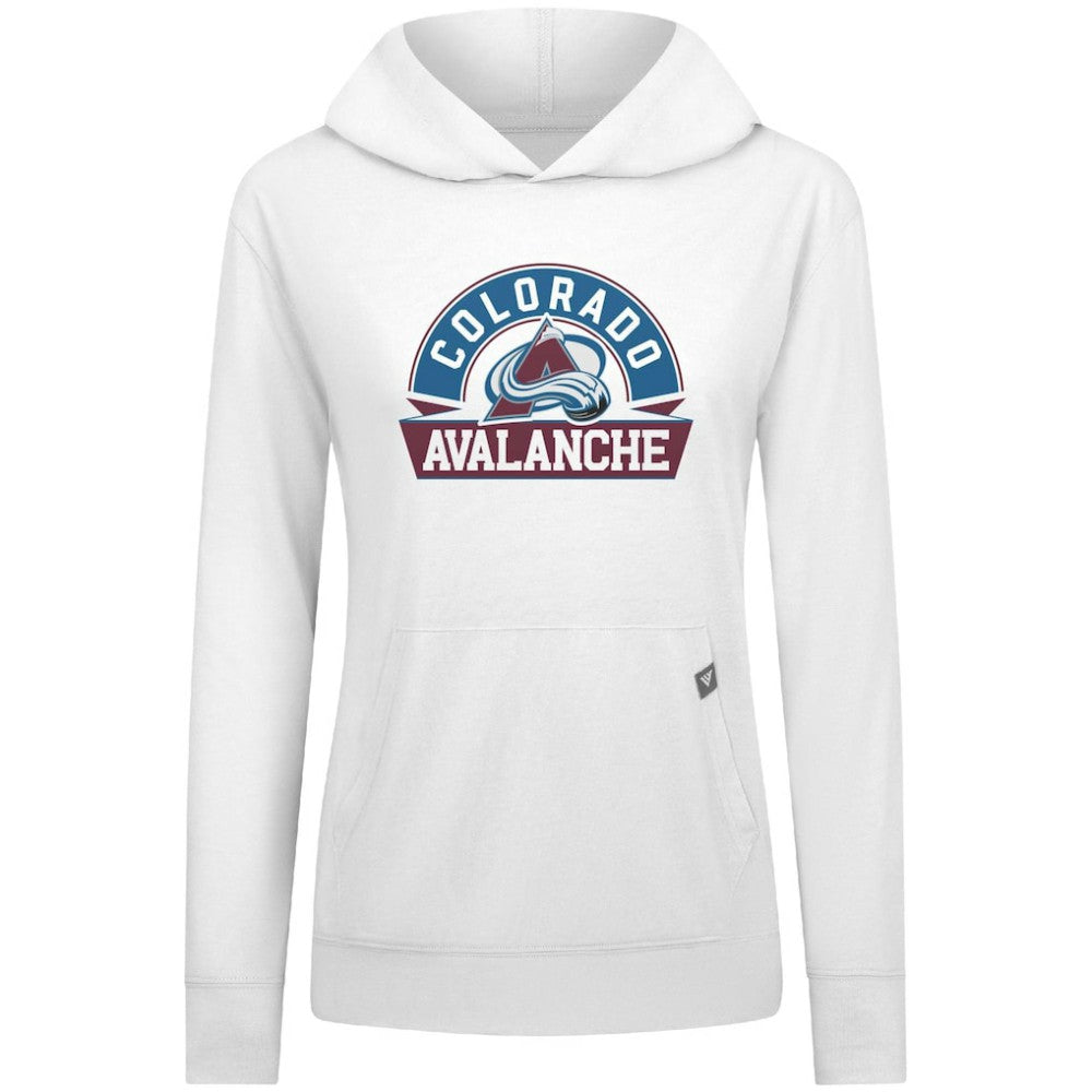 Colorado Avalanche Levelwear Women's Relay Banner Arch Pullover Hoodie On Sale