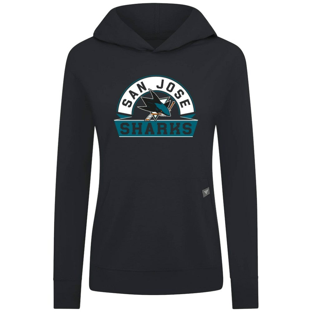 San Jose Sharks Levelwear Women's Relay Banner Arch Pullover Hoodie For Sale