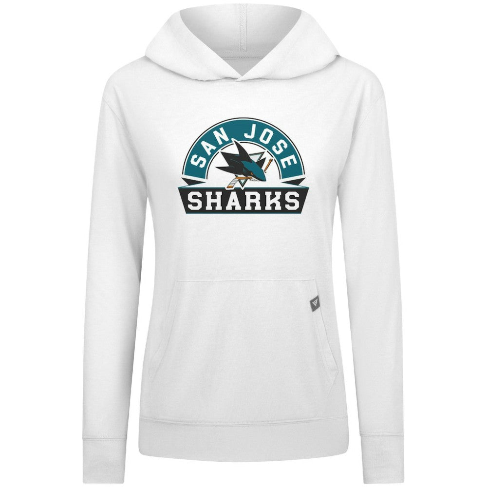 San Jose Sharks Levelwear Women's Relay Banner Arch Pullover Hoodie Outlet