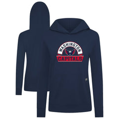 Washington Capitals Levelwear Women's Relay Banner Arch Pullover Hoodie For Sale