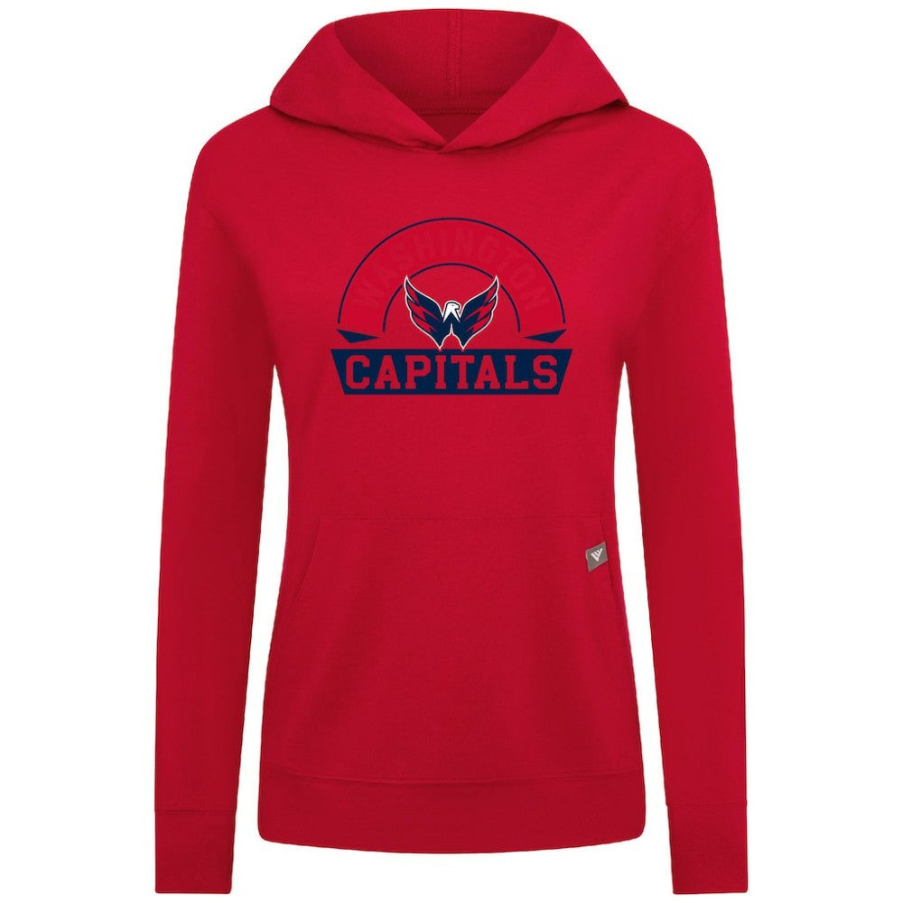 Washington Capitals Levelwear Women's Relay Banner Arch Pullover Hoodie On Sale