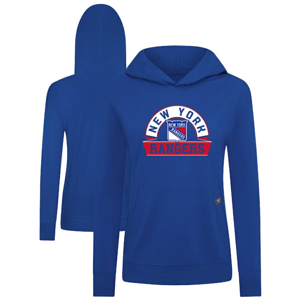 New York Rangers Levelwear Women's Relay Banner Arch Pullover Hoodie Sale