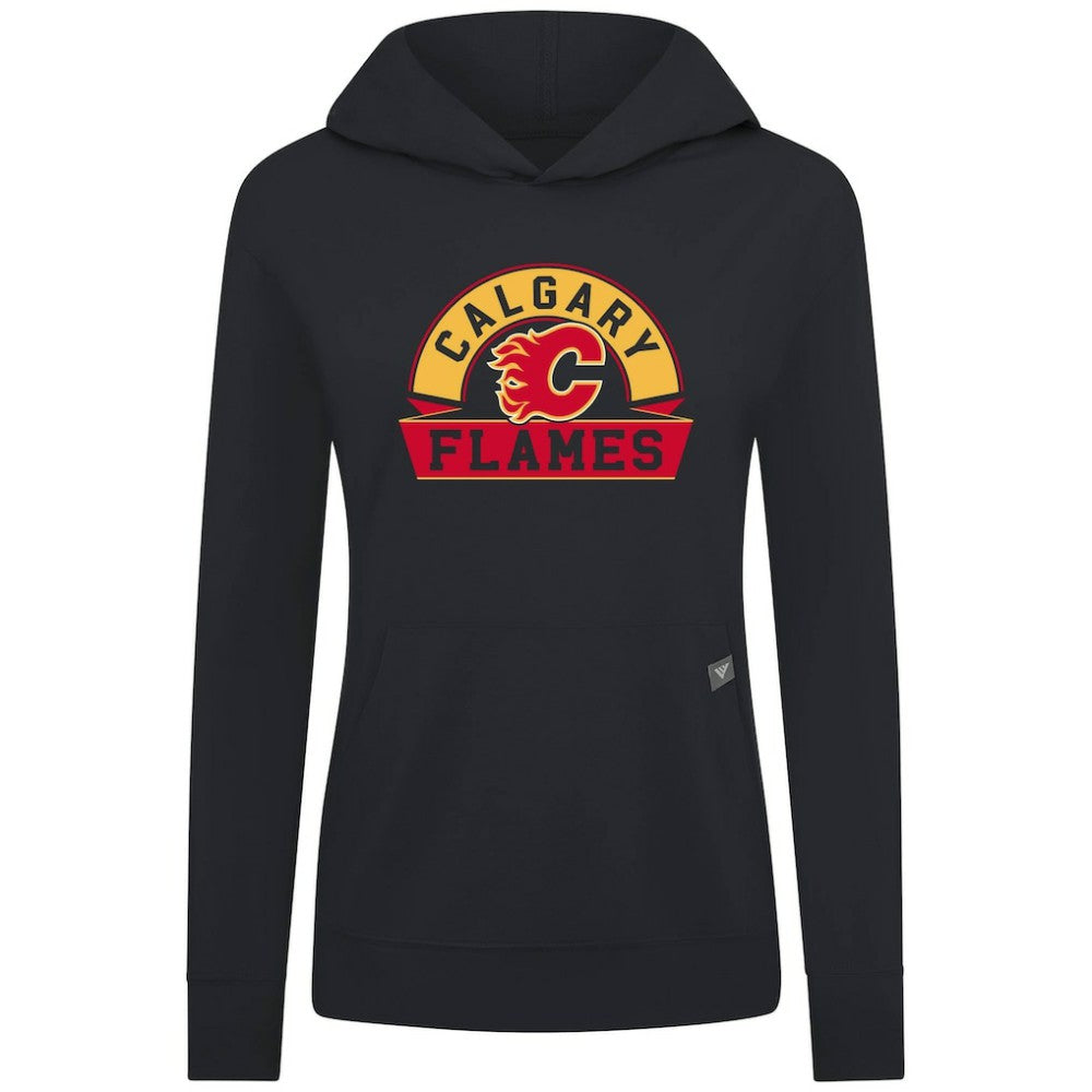 Calgary Flames Levelwear Women's Relay Banner Arch Pullover Hoodie Discount