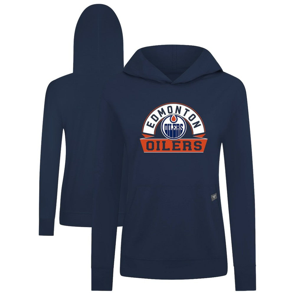 Edmonton Oilers Levelwear Women's Relay Banner Arch Pullover Hoodie Outlet