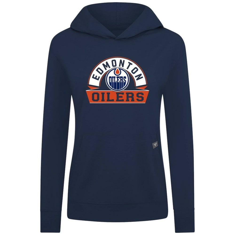 Edmonton Oilers Levelwear Women's Relay Banner Arch Pullover Hoodie Outlet