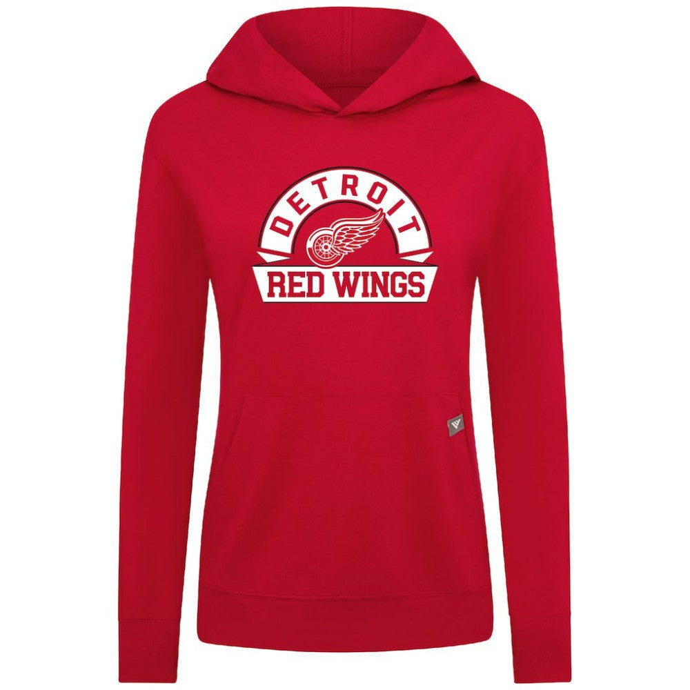 Detroit Red Wings Levelwear Women's Relay Banner Arch Pullover Hoodie On Sale