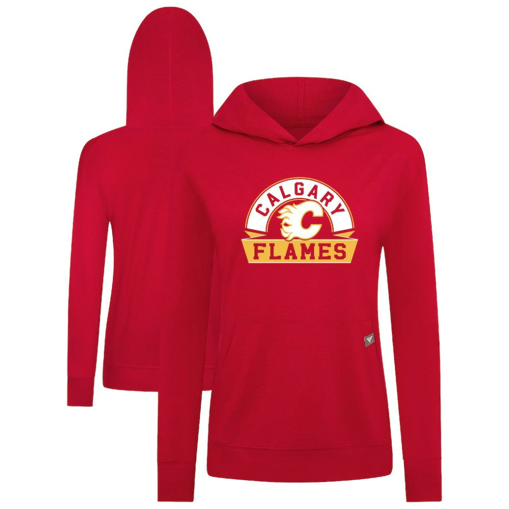 Calgary Flames Levelwear Women's Relay Banner Arch Pullover Hoodie Outlet