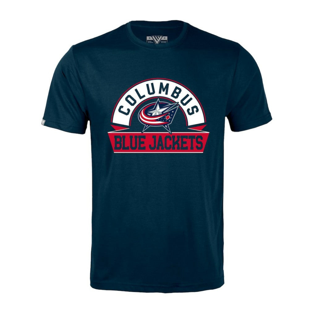 Columbus Blue Jackets Levelwear Richmond Banner Arch T-Shirt On Sale