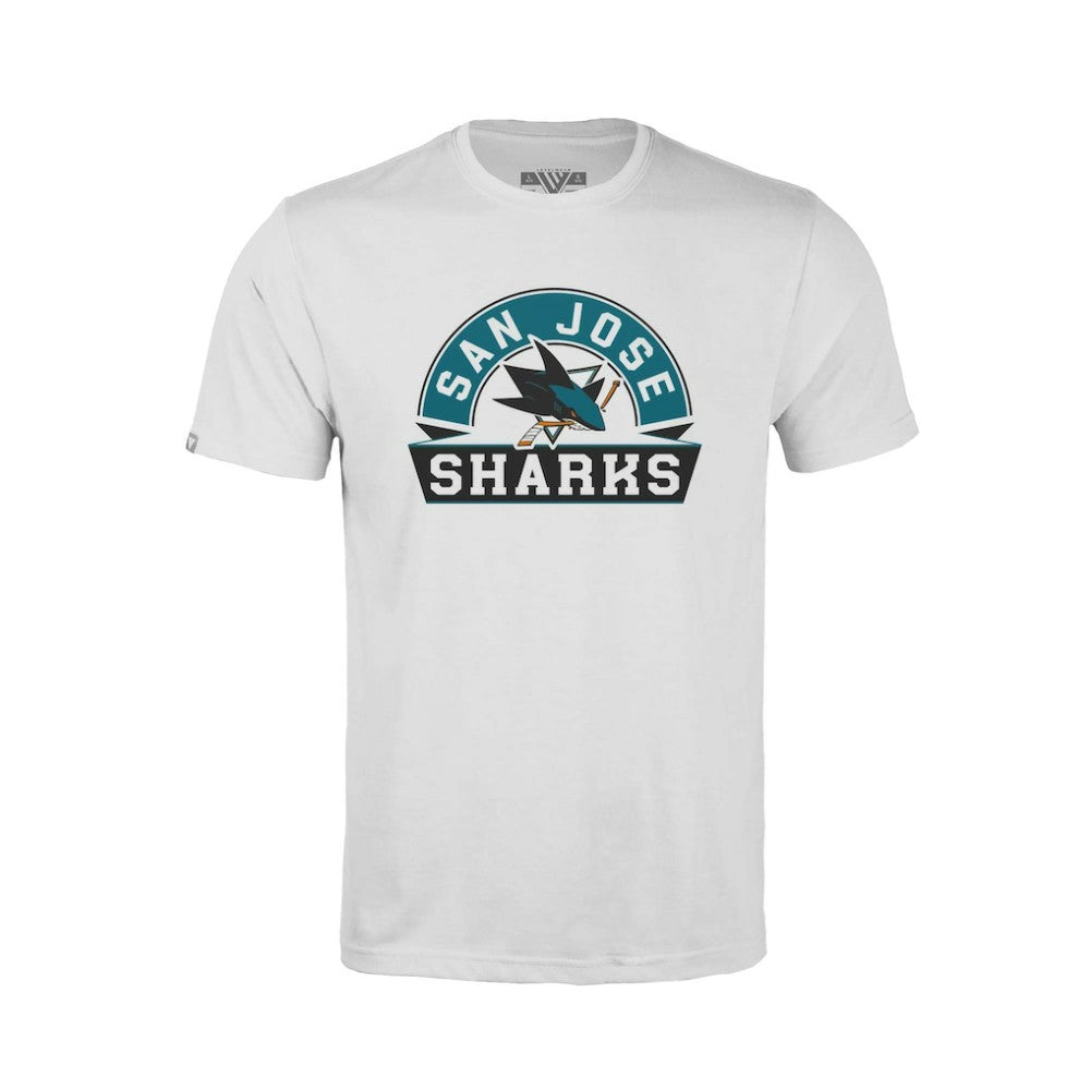 San Jose Sharks Levelwear Youth Little Richmond Banner Arch T-Shirt For Sale