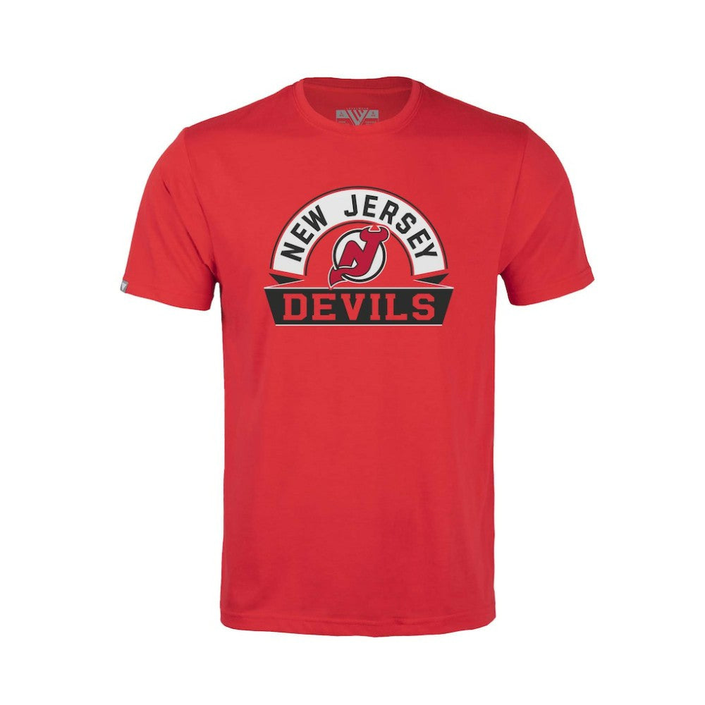 New Jersey Devils Levelwear Youth Little Richmond Banner Arch T-Shirt Discount