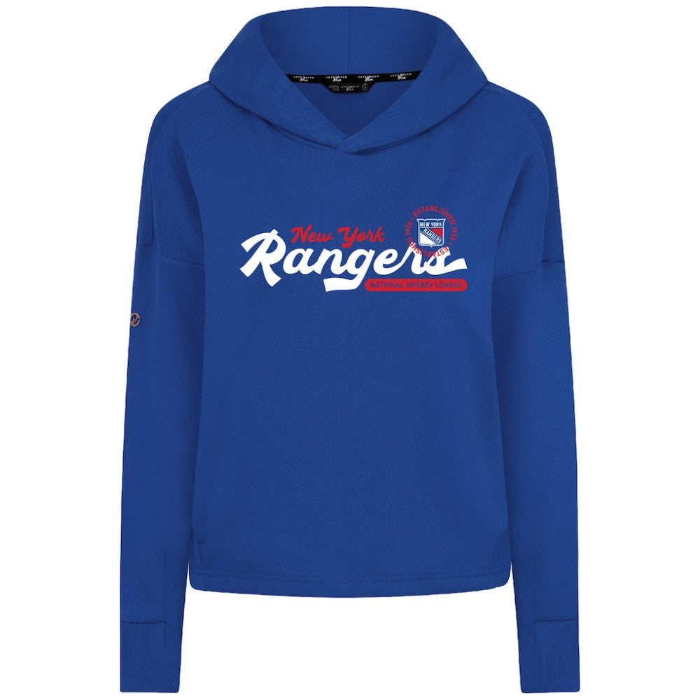 New York Rangers Levelwear Women's Sweet Monument Tri-Blend Cropped Pullover Hoodie Sale