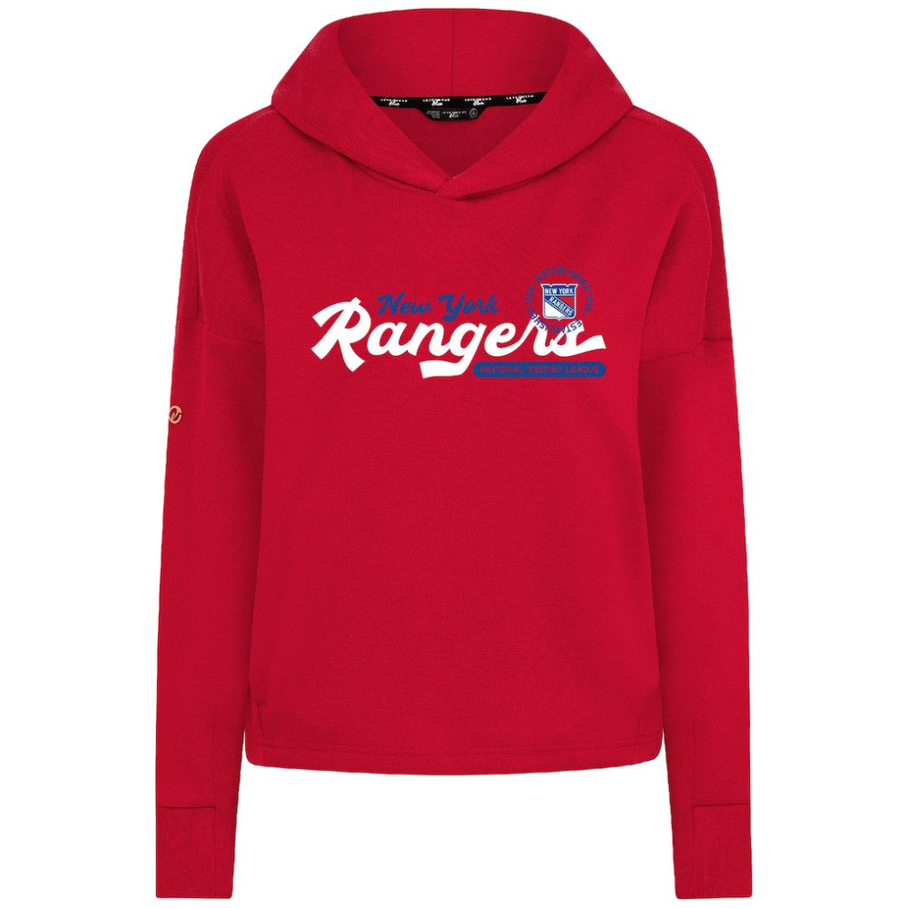 New York Rangers Levelwear Women's Sweet Monument Tri-Blend Cropped Pullover Hoodie On Sale