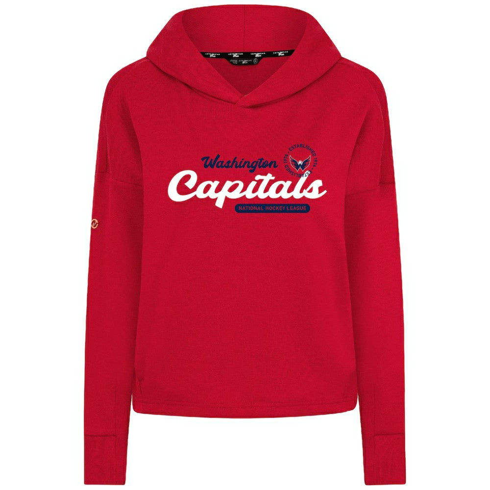 Washington Capitals Levelwear Women's Sweet Monument Tri-Blend Cropped Pullover Hoodie For Sale