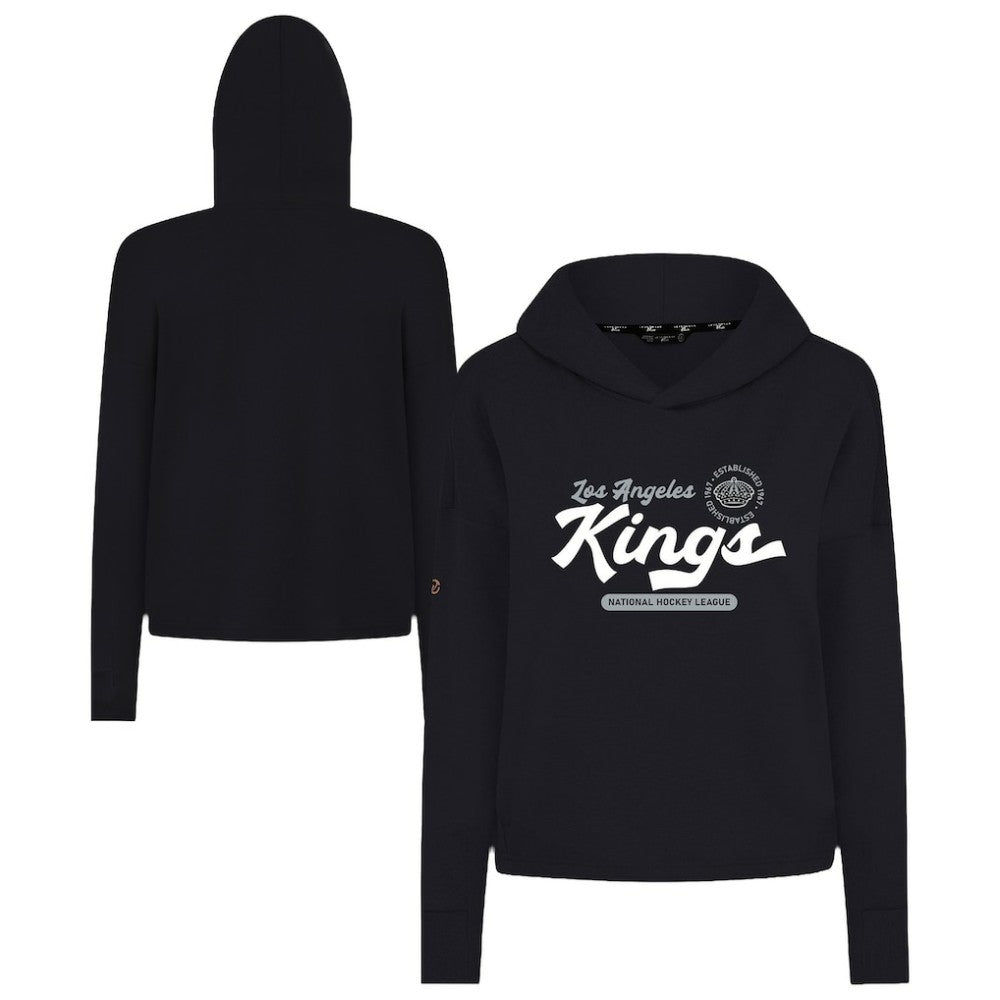 Los Angeles Kings Levelwear Women's Sweet Monument Tri-Blend Cropped Pullover Hoodie On Sale
