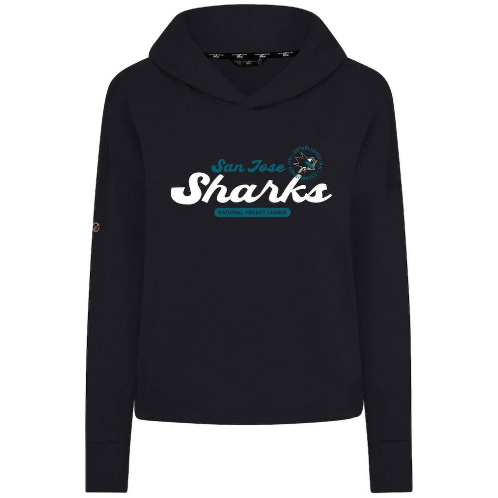 San Jose Sharks Levelwear Women's Sweet Monument Tri-Blend Cropped Pullover Hoodie For Sale
