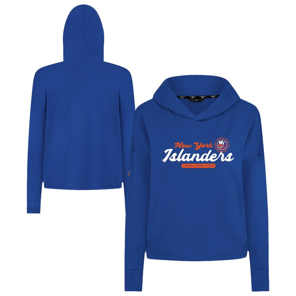New York Islanders Levelwear Women's Sweet Monument Tri-Blend Cropped Pullover Hoodie On Sale