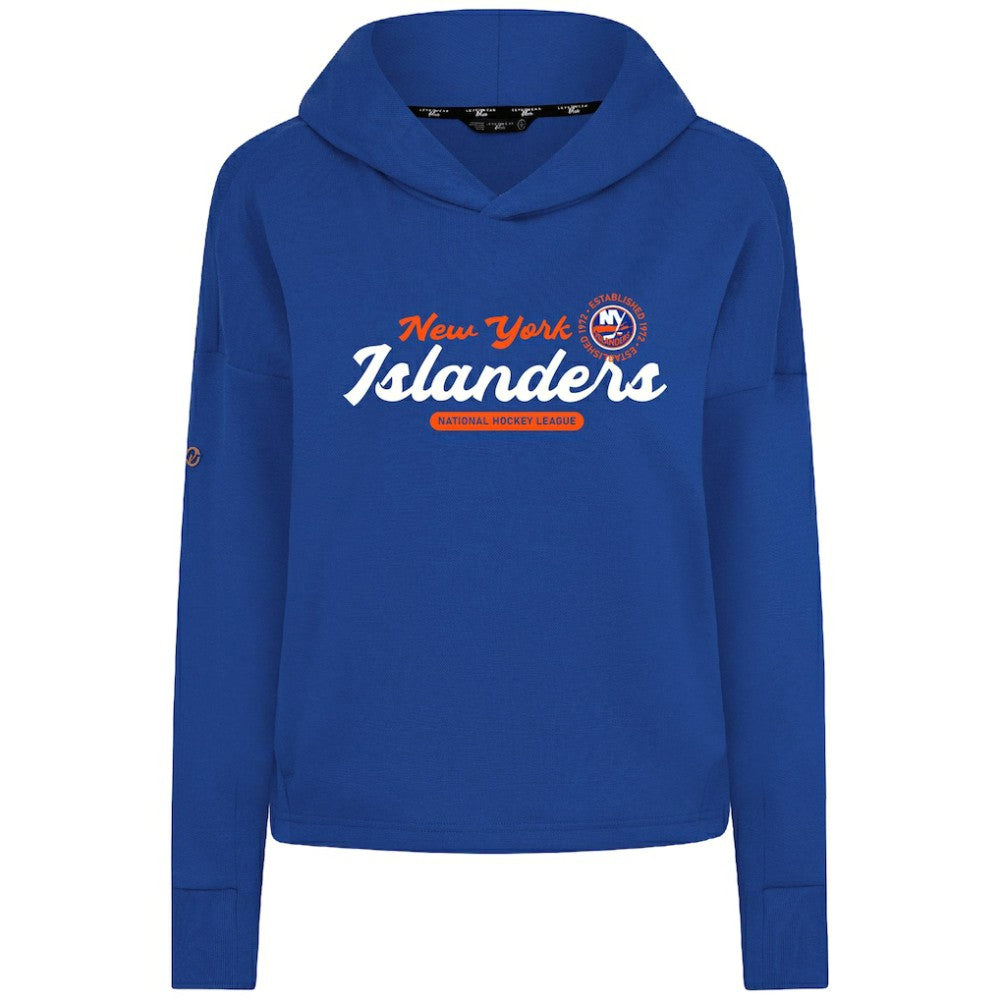 New York Islanders Levelwear Women's Sweet Monument Tri-Blend Cropped Pullover Hoodie On Sale