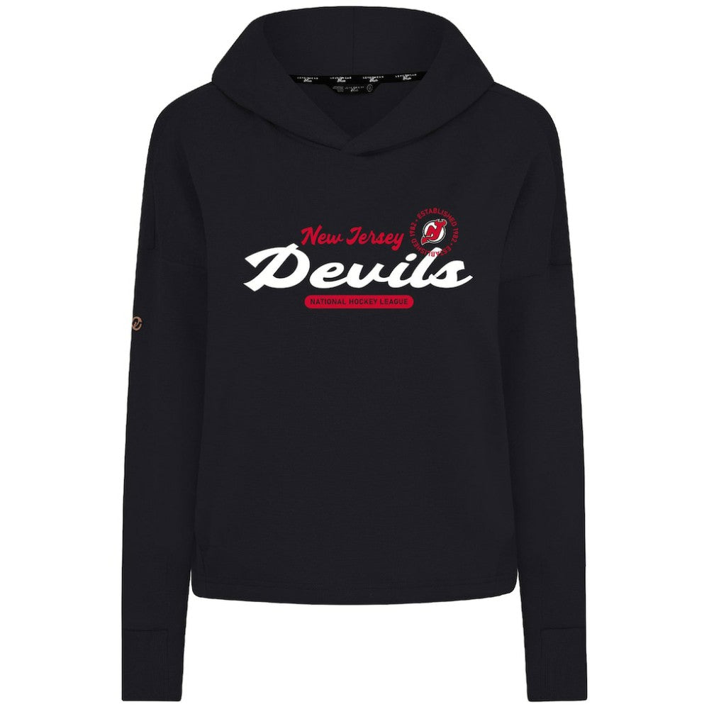 New Jersey Devils Levelwear Women's Sweet Monument Tri-Blend Cropped Pullover Hoodie For Sale