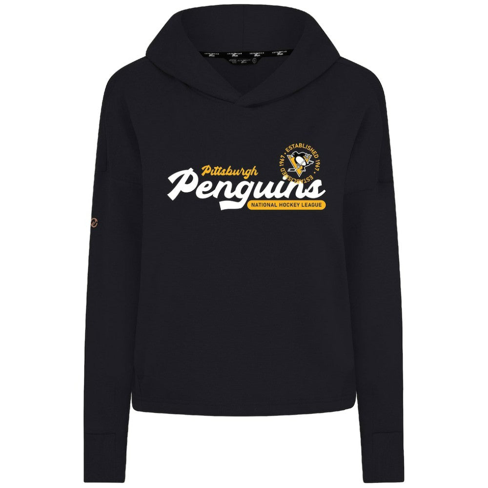 Pittsburgh Penguins Levelwear Women's Sweet Monument Tri-Blend Cropped Pullover Hoodie Outlet