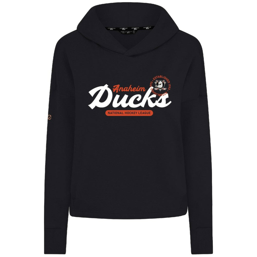 Anaheim Ducks Levelwear Women's Sweet Monument Tri-Blend Cropped Pullover Hoodie For Sale