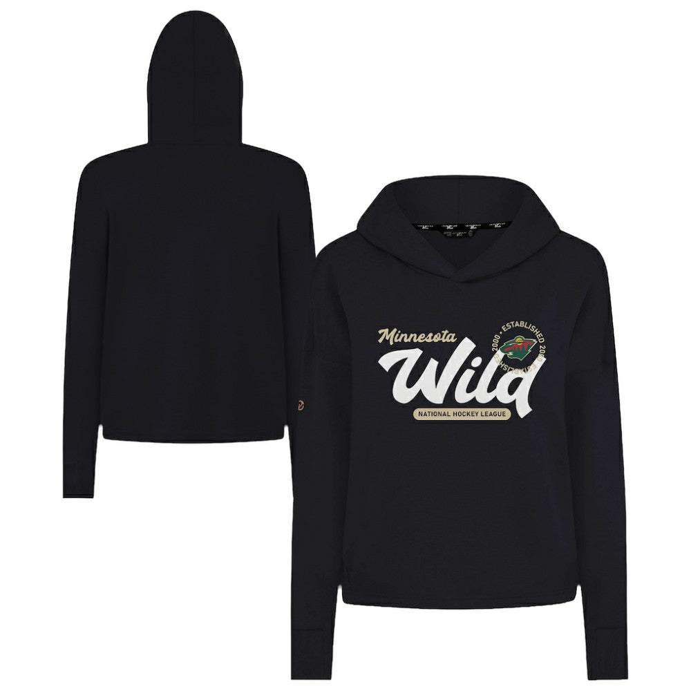 Minnesota Wild Levelwear Women's Sweet Monument Tri-Blend Cropped Pullover Hoodie Outlet