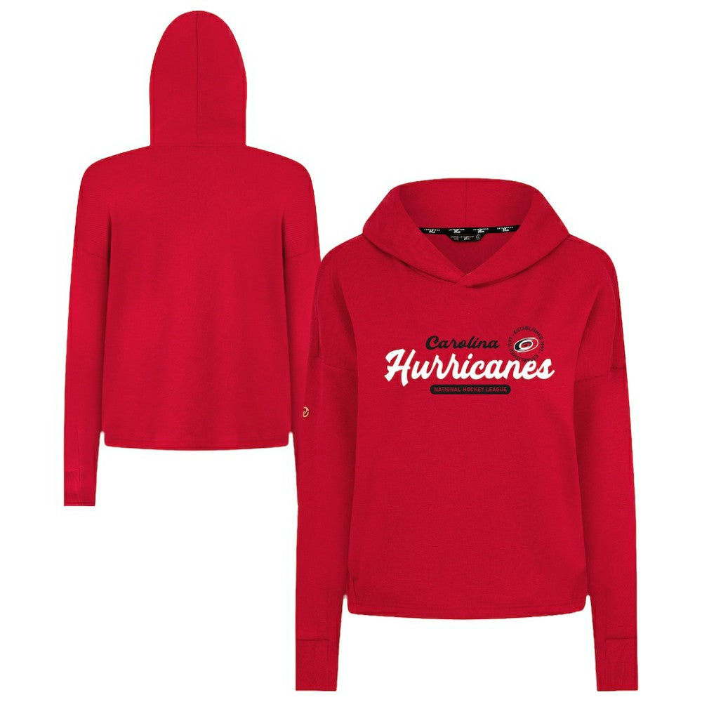 Carolina Hurricanes Levelwear Women's Sweet Monument Tri-Blend Cropped Pullover Hoodie On Sale