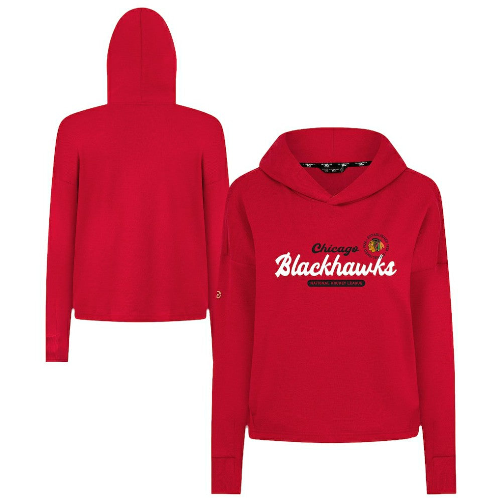 Chicago Blackhawks Levelwear Women's Sweet Monument Tri-Blend Cropped Pullover Hoodie On Sale