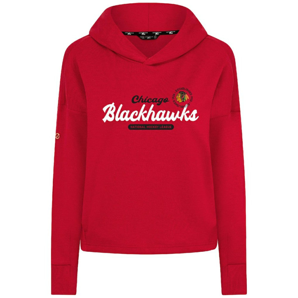 Chicago Blackhawks Levelwear Women's Sweet Monument Tri-Blend Cropped Pullover Hoodie On Sale