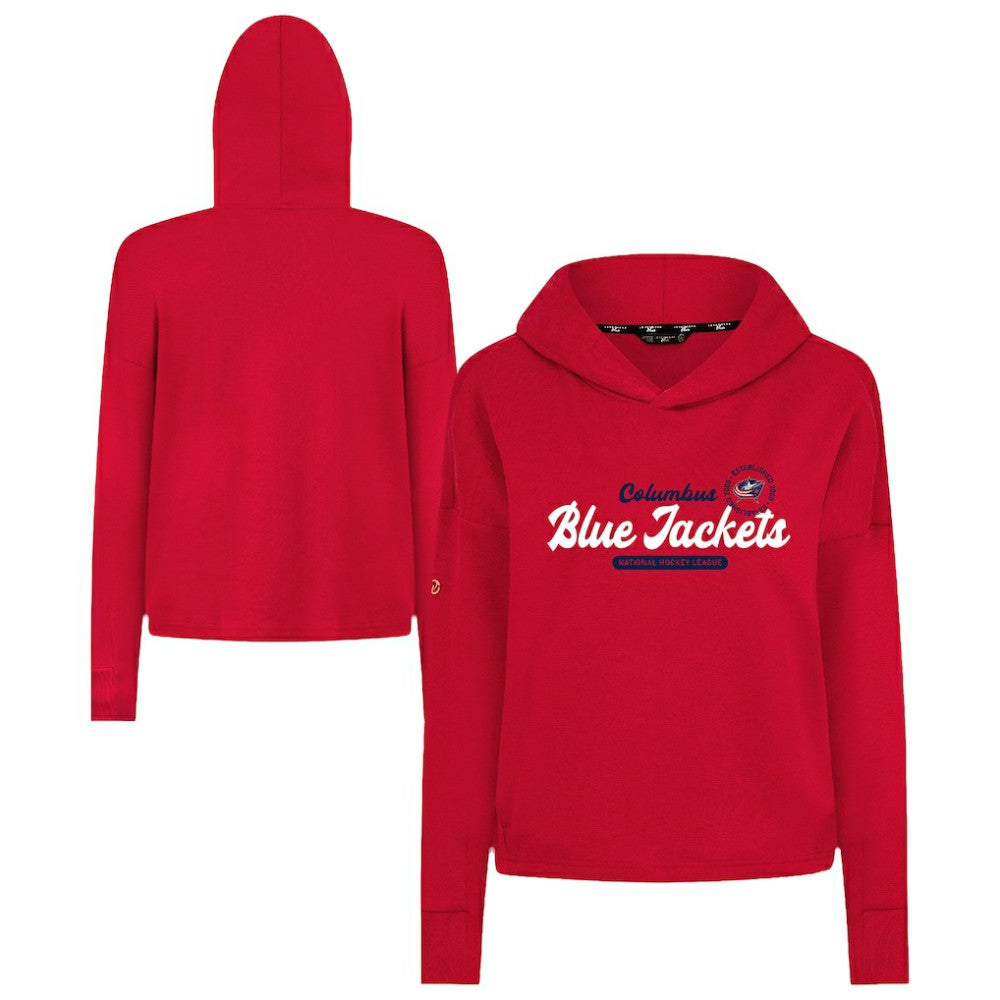 Columbus Blue Jackets Levelwear Women's Sweet Monument Tri-Blend Cropped Pullover Hoodie Sale
