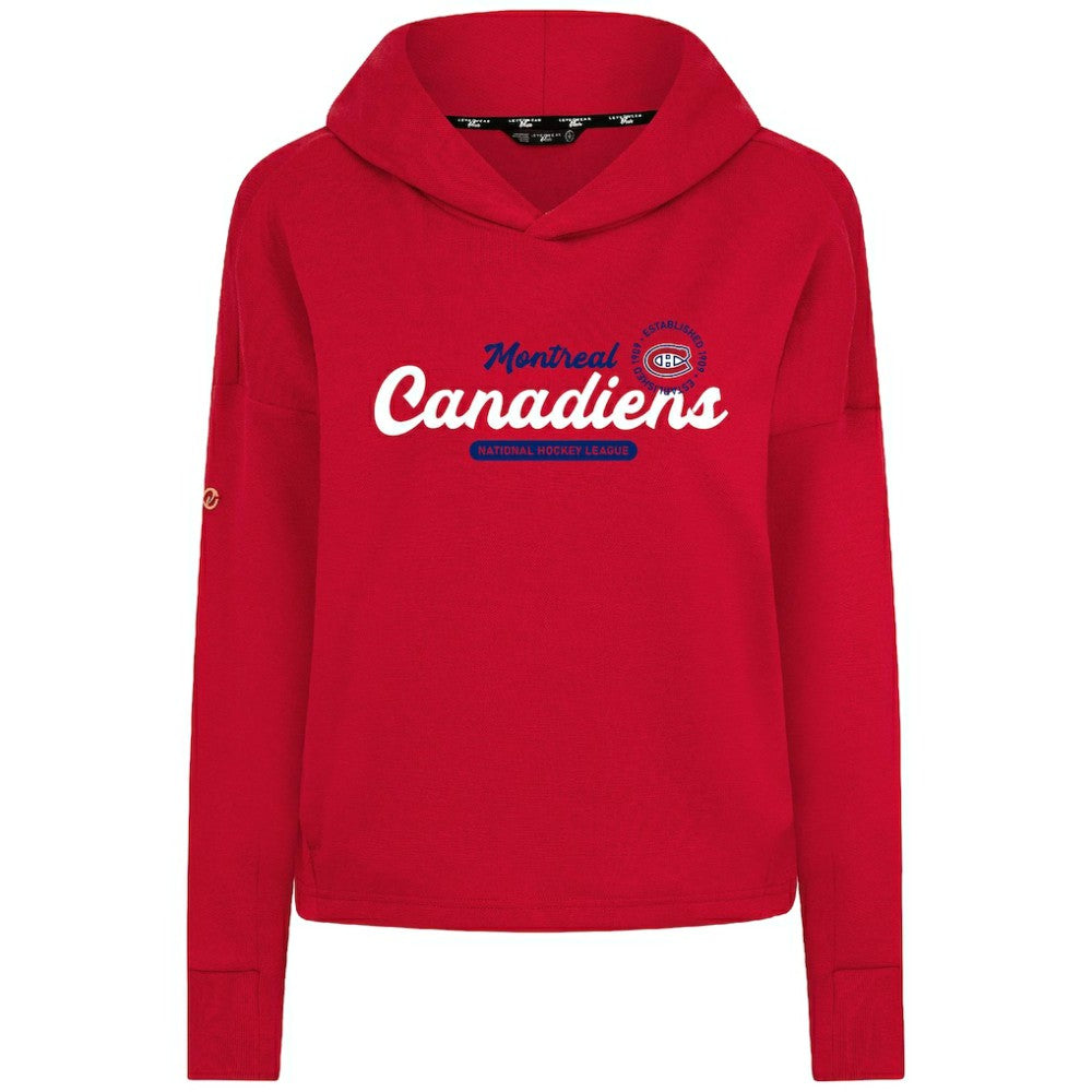 Montreal Canadiens Levelwear Women's Sweet Monument Tri-Blend Cropped Pullover Hoodie For Sale