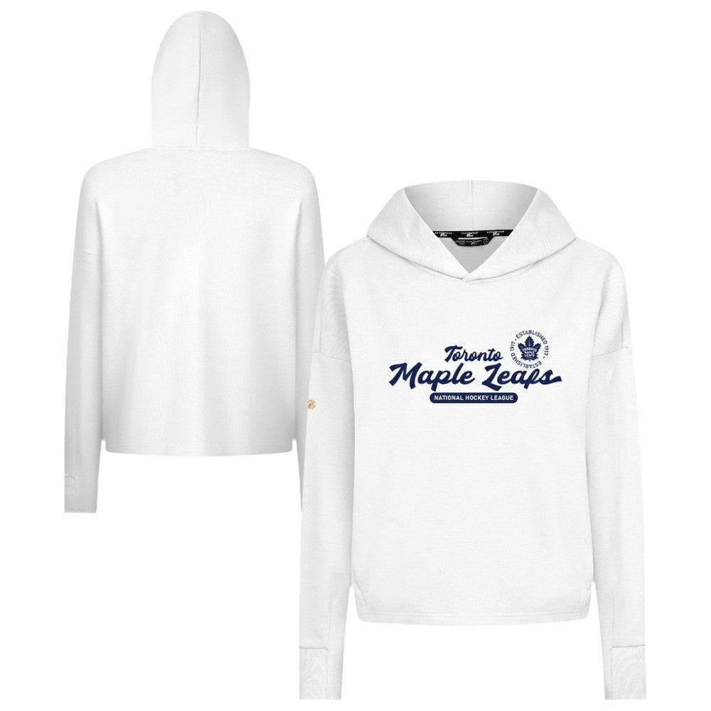 Toronto Maple Leafs Levelwear Women's Sweet Monument Tri-Blend Cropped Pullover Hoodie Outlet