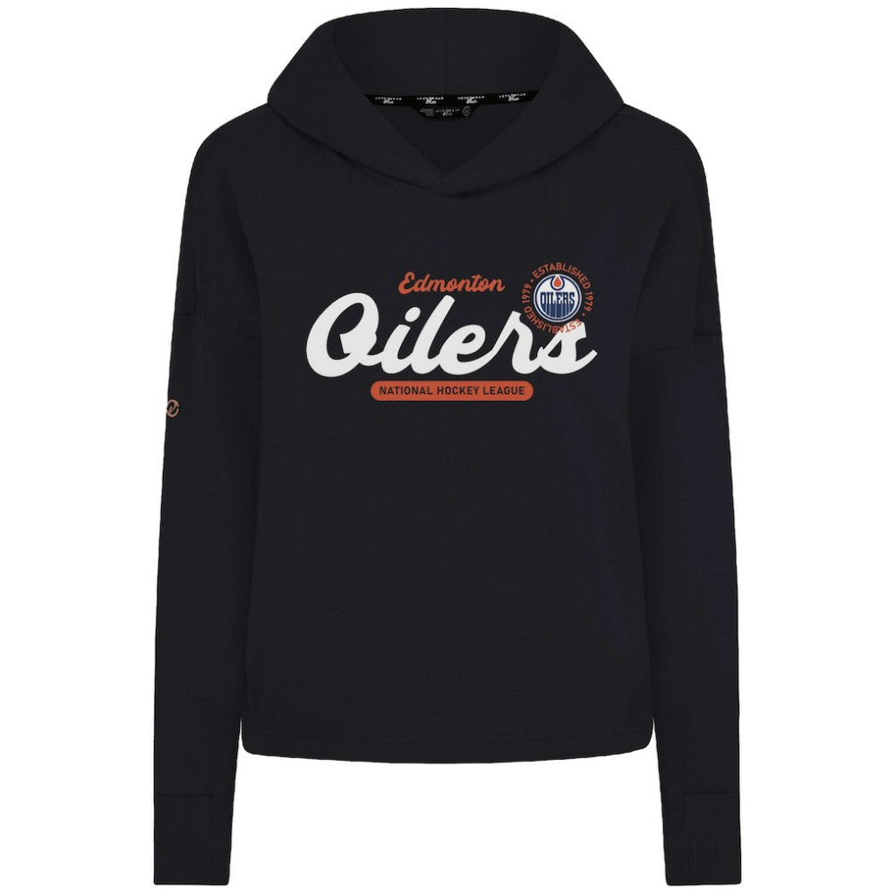 Edmonton Oilers Levelwear Women's Sweet Monument Tri-Blend Cropped Pullover Hoodie Outlet