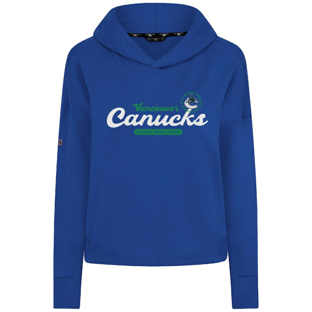 Vancouver Canucks Levelwear Women's Sweet Monument Tri-Blend Cropped Pullover Hoodie Outlet