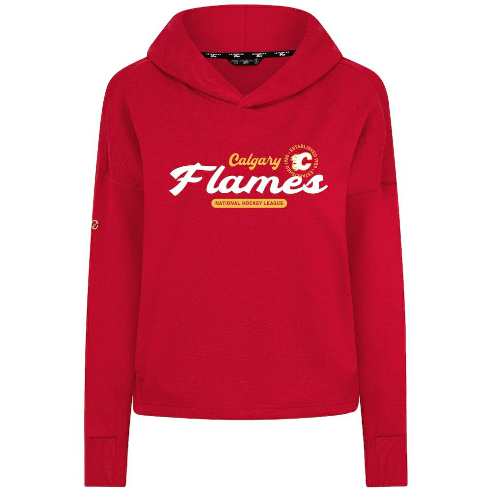 Calgary Flames Levelwear Women's Sweet Monument Tri-Blend Cropped Pullover Hoodie For Sale