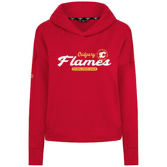 Calgary Flames Levelwear Women's Sweet Monument Tri-Blend Cropped Pullover Hoodie For Sale