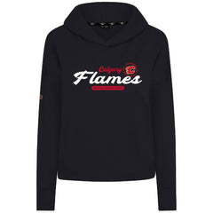 Calgary Flames Levelwear Women's Sweet Monument Tri-Blend Cropped Pullover Hoodie Outlet