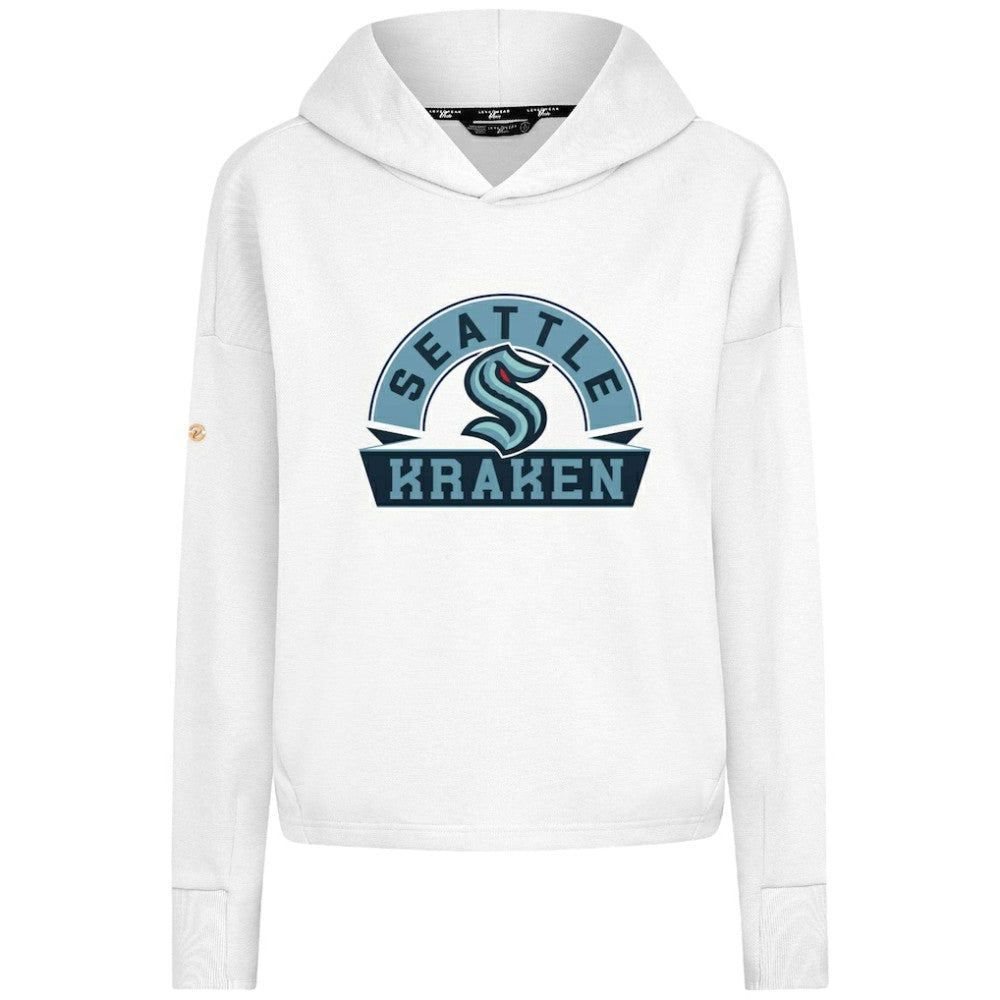 Seattle Kraken Levelwear Women's Sweet Banner Arch Tri-Blend Cropped Pullover Hoodie For Sale