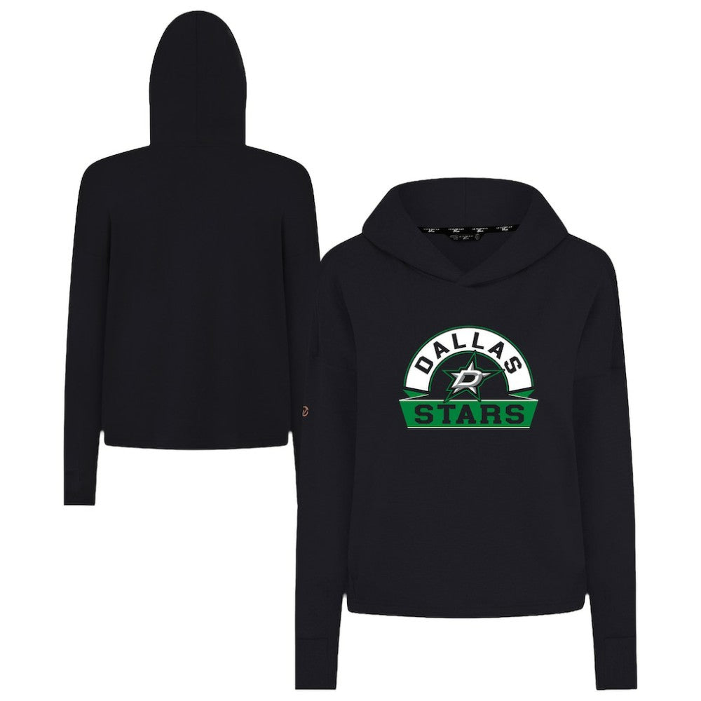Dallas Stars Levelwear Women's Sweet Banner Arch Tri-Blend Cropped Pullover Hoodie On Sale