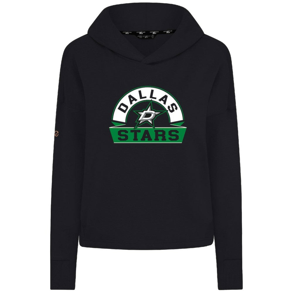 Dallas Stars Levelwear Women's Sweet Banner Arch Tri-Blend Cropped Pullover Hoodie On Sale