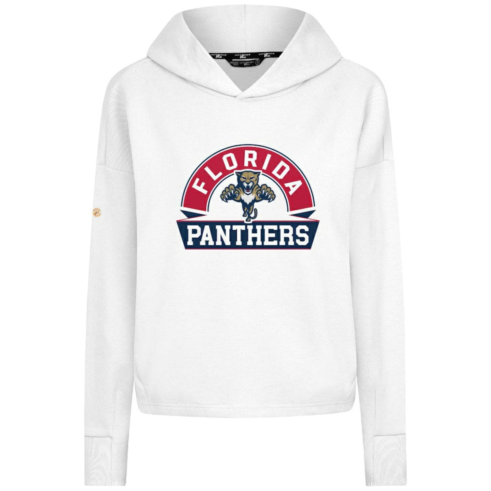Florida Panthers Levelwear Women's Sweet Banner Arch Tri-Blend Cropped Pullover Hoodie On Sale