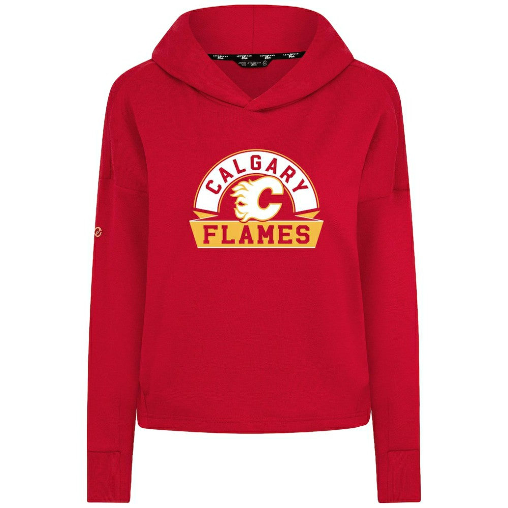 Calgary Flames Levelwear Women's Sweet Banner Arch Tri-Blend Cropped Pullover Hoodie Online