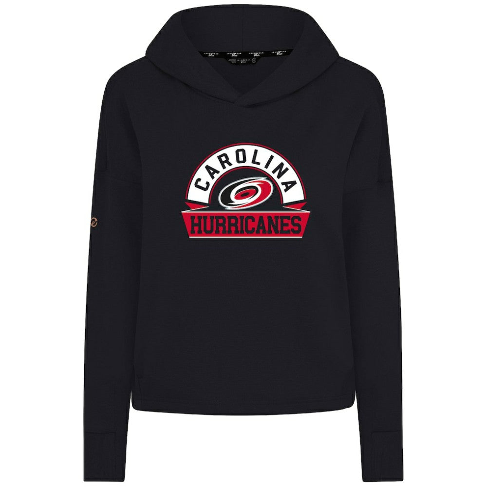 Carolina Hurricanes Levelwear Women's Sweet Banner Arch Tri-Blend Cropped Pullover Hoodie Outlet
