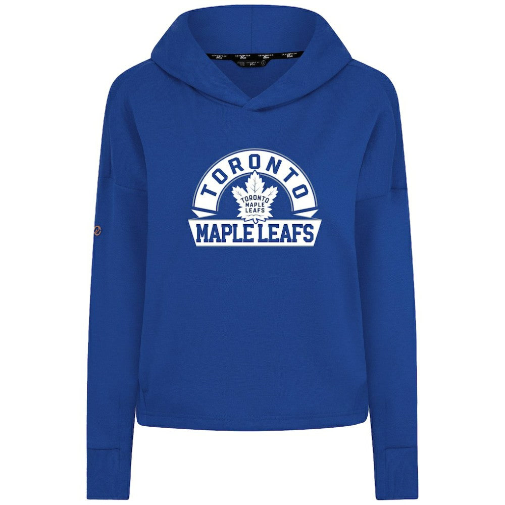 Toronto Maple Leafs Levelwear Women's Sweet Banner Arch Tri-Blend Cropped Pullover Hoodie Sale