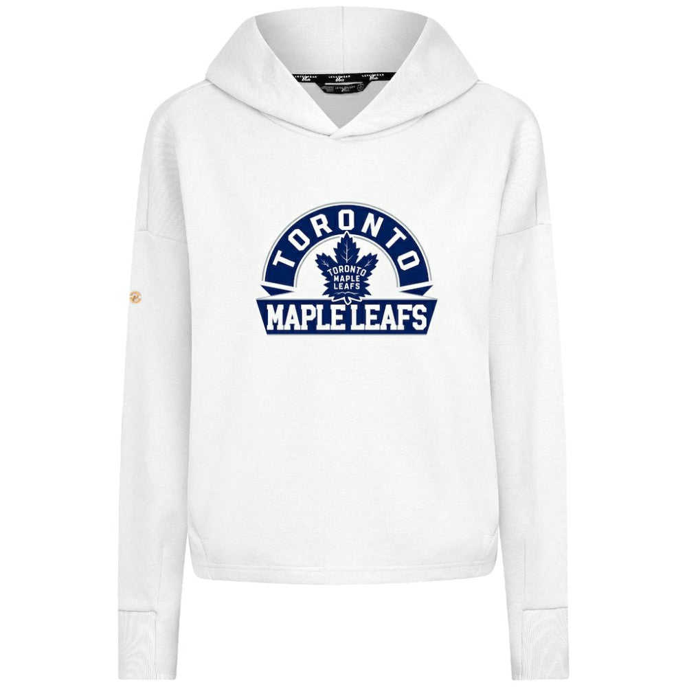 Toronto Maple Leafs Levelwear Women's Sweet Banner Arch Tri-Blend Cropped Pullover Hoodie On Sale