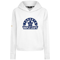 Toronto Maple Leafs Levelwear Women's Sweet Banner Arch Tri-Blend Cropped Pullover Hoodie On Sale