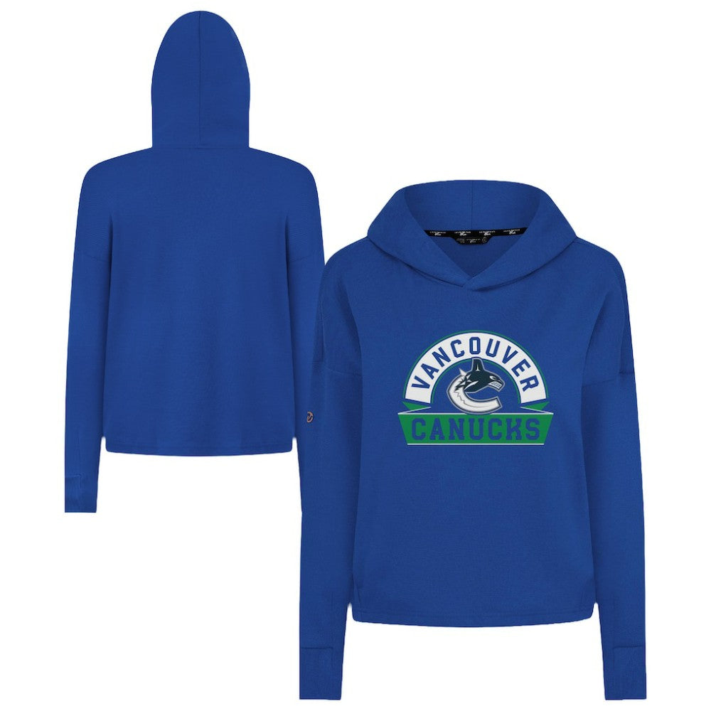 Vancouver Canucks Levelwear Women's Sweet Banner Arch Tri-Blend Cropped Pullover Hoodie Sale