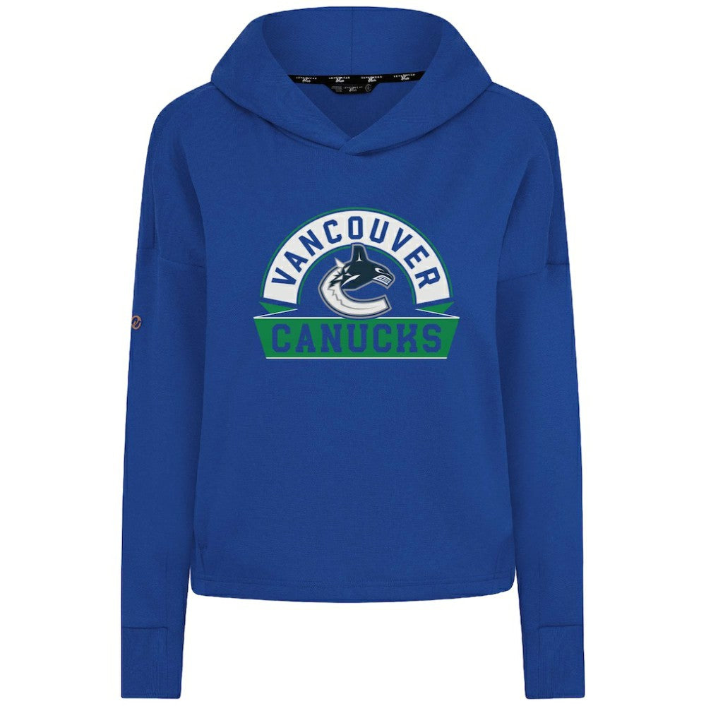 Vancouver Canucks Levelwear Women's Sweet Banner Arch Tri-Blend Cropped Pullover Hoodie Sale
