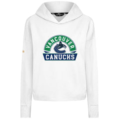 Vancouver Canucks Levelwear Women's Sweet Banner Arch Tri-Blend Cropped Pullover Hoodie On Sale
